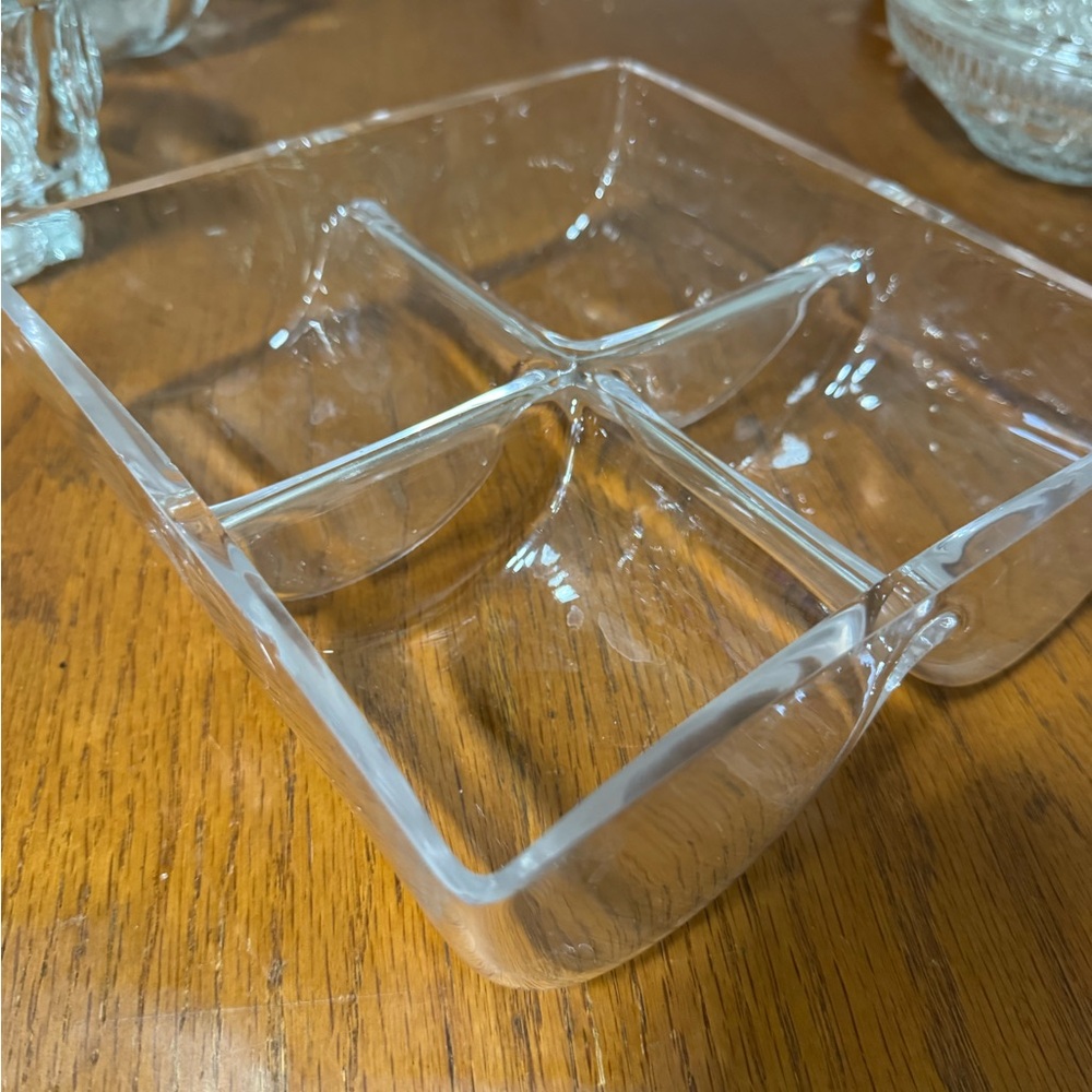 Clear Glass Divided Serving Dish